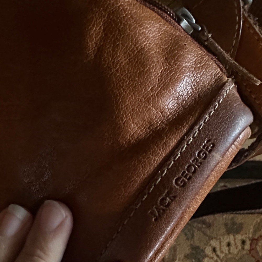 Jack Georges Brown Leather Slim Backpack Bag - image 7